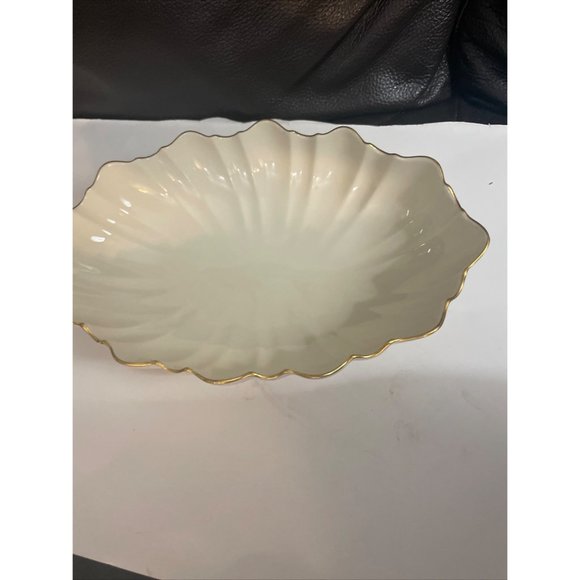 11” Lenox SYMPHONY Oval Footed Serving Dish Bowl Centerpiece Scalloped Fluted - Picture 3 of 6